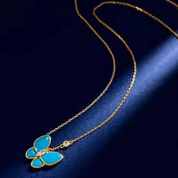 Butterfly Sterling Silver Turquoise Bracelet - Picture 7 of 16